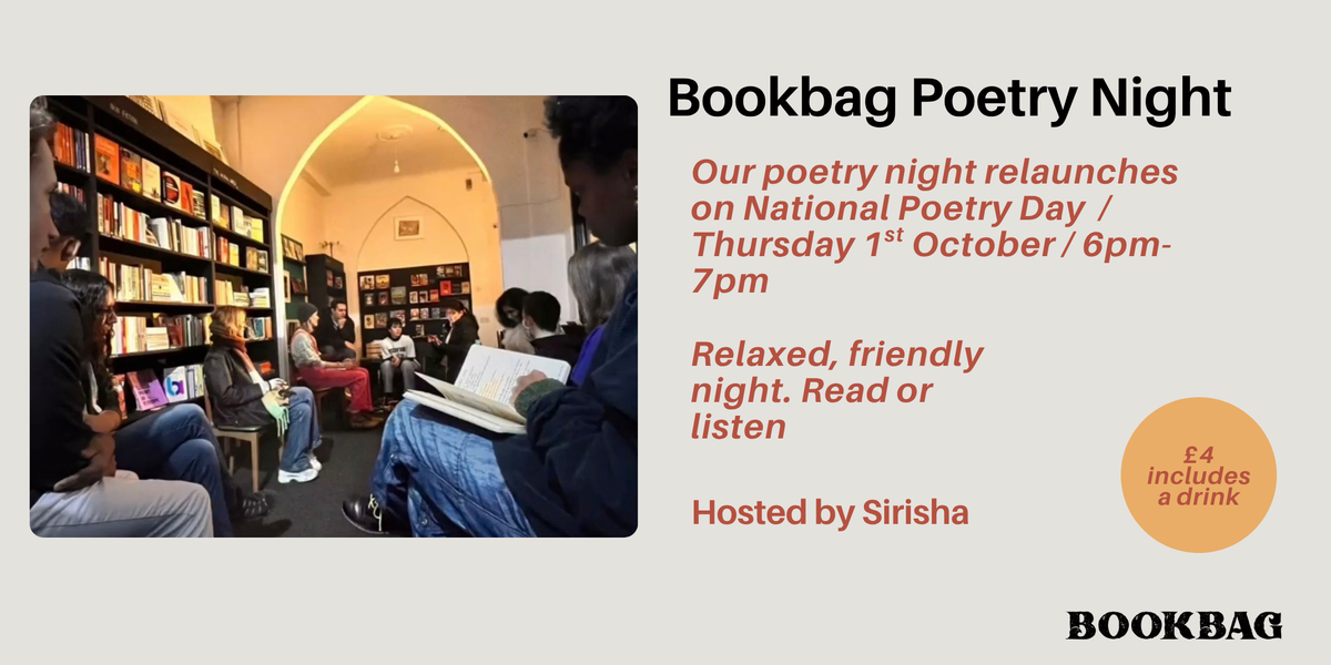 Event ticket: Bookbag Poetry Night Thurs Oct 1st