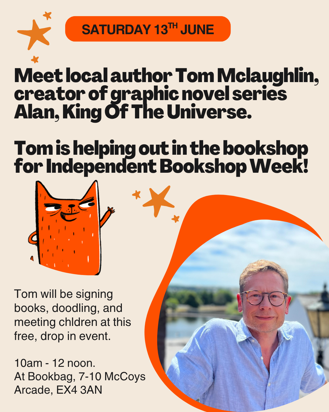 Sat 13 June: Children's author event - meet Tom Mclaughlin