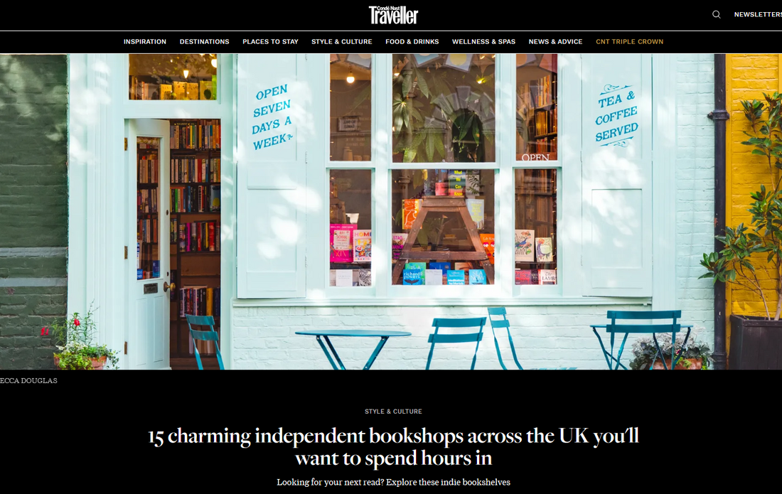 Bookbag features in Conde Nast Traveller list of UK bookshops to visit
