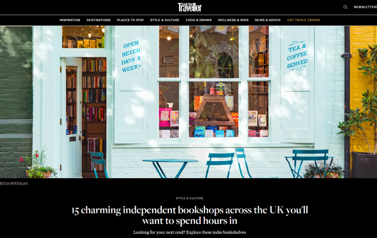 Bookbag features in Conde Nast Traveller list of UK bookshops to visit