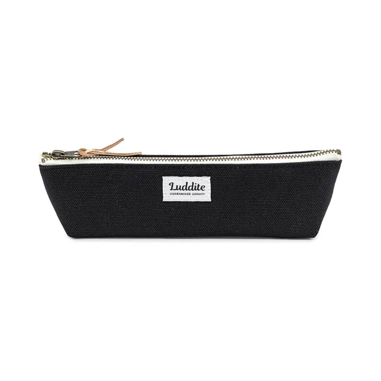 Luddite Boat Pen Case – Japanese Canvas & Denim in Three Sizes: Black / Small