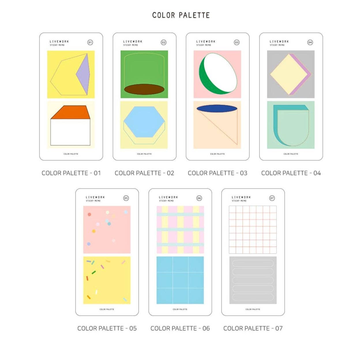 Livework Memo Sticky Note Set – 80 Sheets: Colour Palette 01