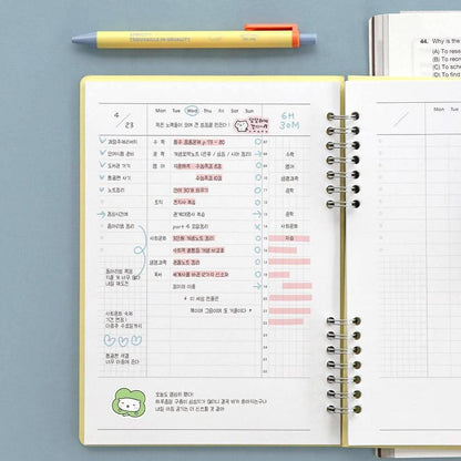 Iconic Daily A5 Study Planner – Undated Productivity Notebook: Lemon yellow