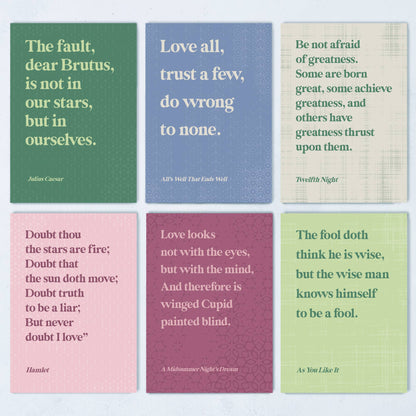 Shakespeare Quote Postcard Set: Just a paper bellyband