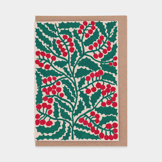 Holly Greetings Card