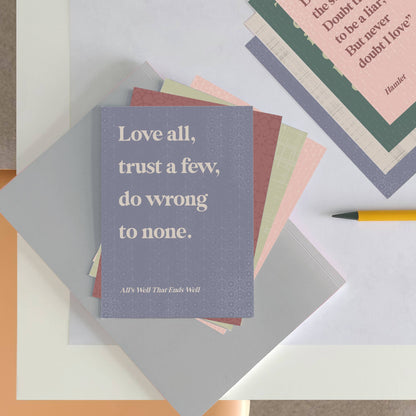 Shakespeare Quote Postcard Set: Just a paper bellyband