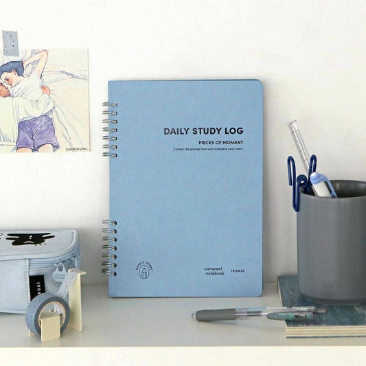 Iconic Daily A5 Study Planner – Undated Productivity Notebook: Placid blue