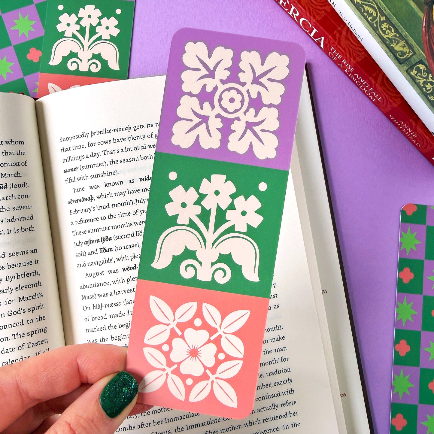 Medieval Tile Bookmark: Plants and Flowers