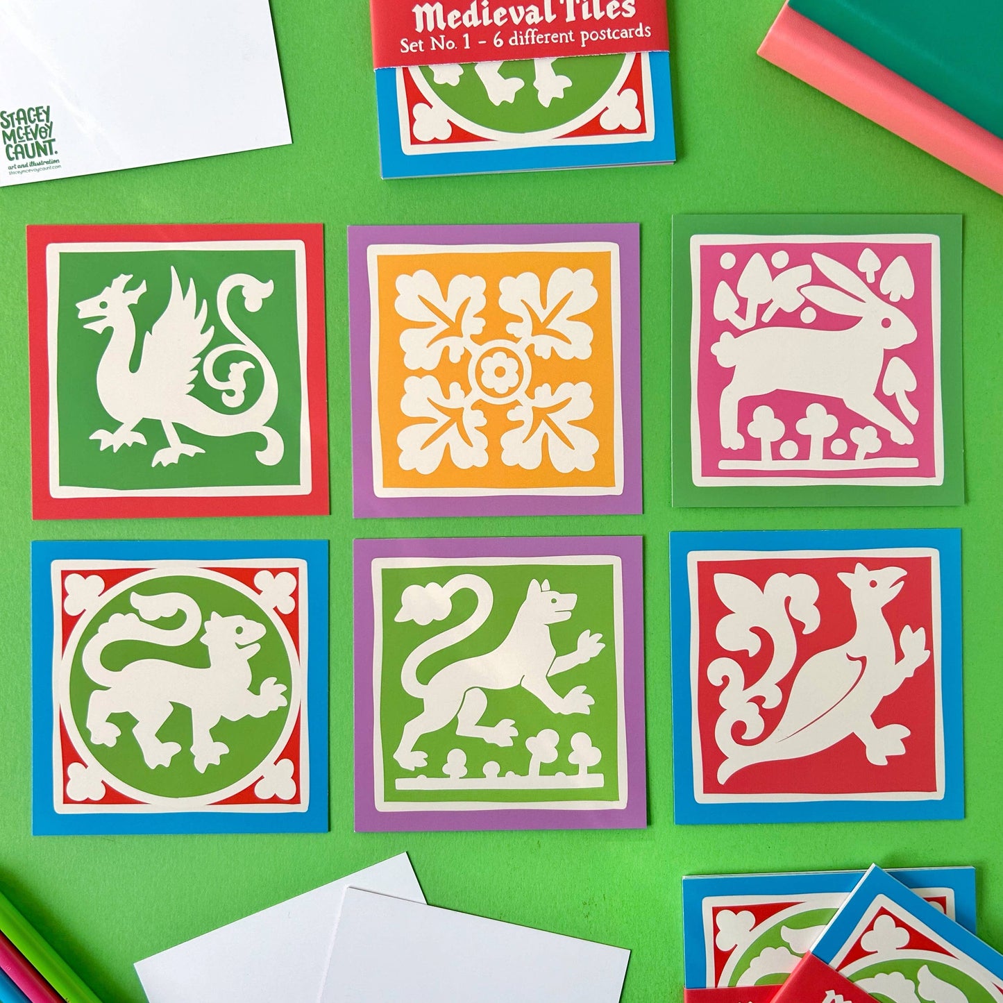 Medieval Tiles Postcard Set No1