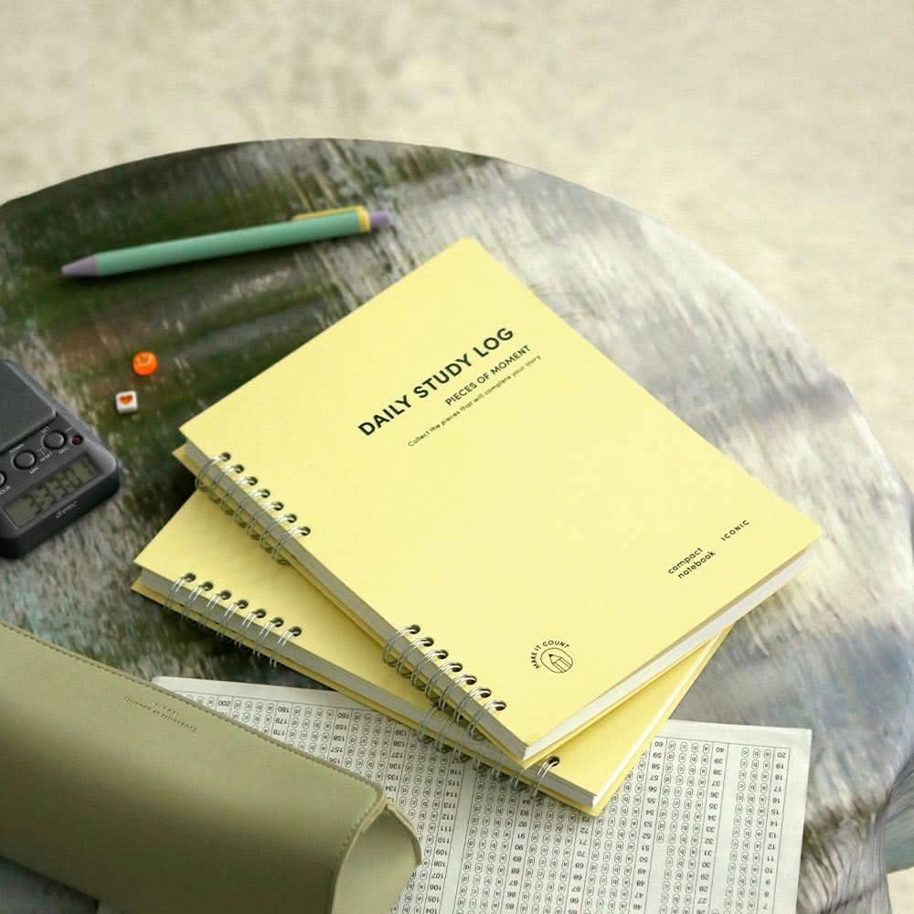 Iconic Daily A5 Study Planner – Undated Productivity Notebook: Lemon yellow