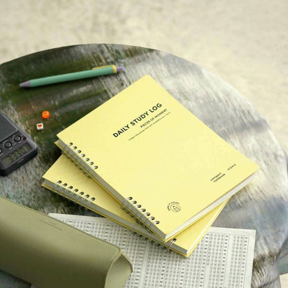Iconic Daily A5 Study Planner – Undated Productivity Notebook: Lemon yellow