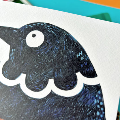 Scribbly Bird Postcard