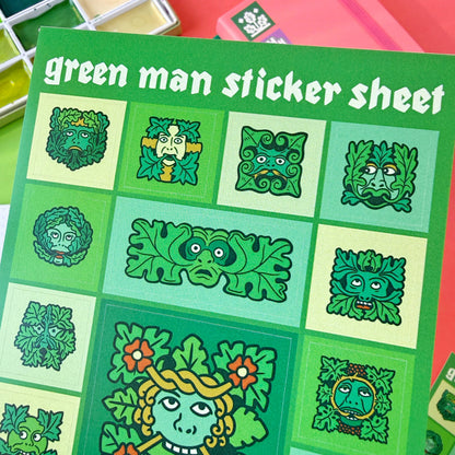 Green Man A6 Vinyl Sticker Sheet