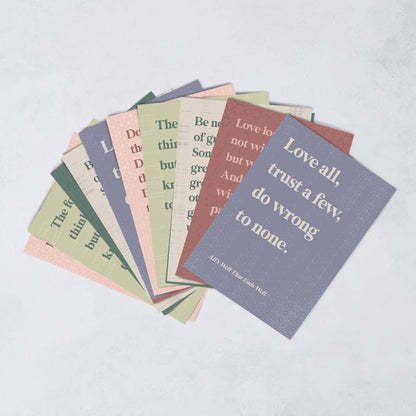 Shakespeare Quote Postcard Set: Just a paper bellyband