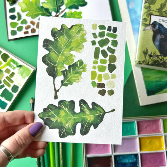 Oak Leaf Study Postcard