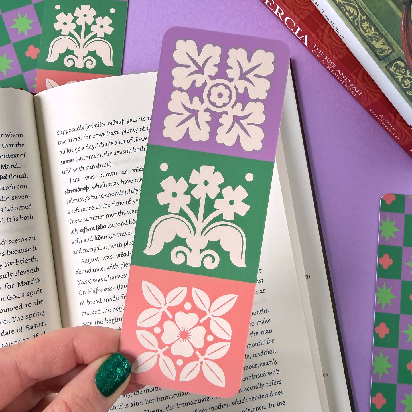 Medieval Tile Bookmark: Plants and Flowers