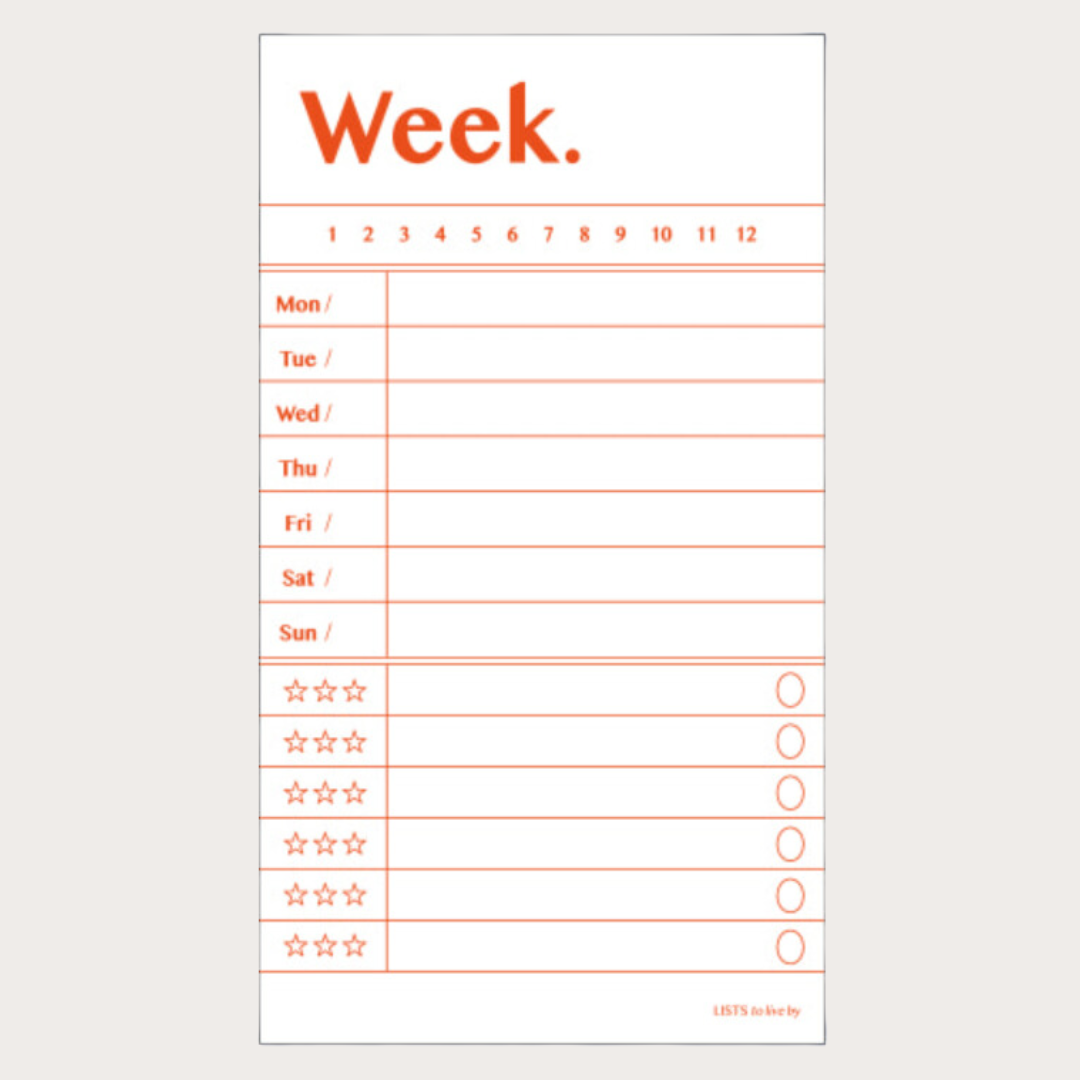 Paperian Lists To Live by Memo Pad [8 Styles]: Month
