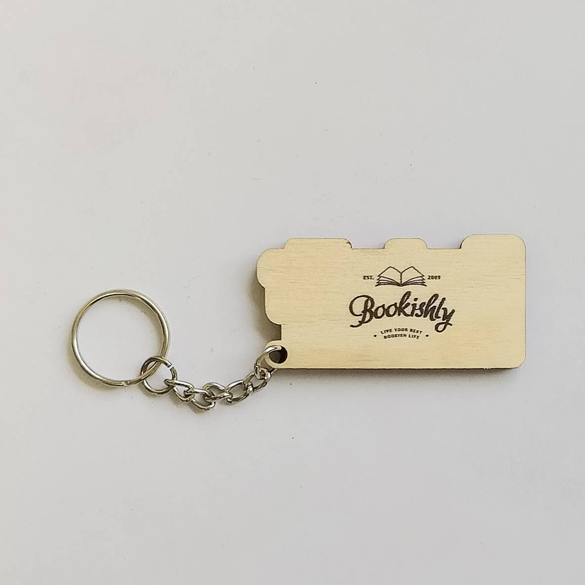 "Rebellion" Pink and Red Wooden Keychain