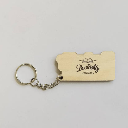 "Rebellion" Pink and Red Wooden Keychain