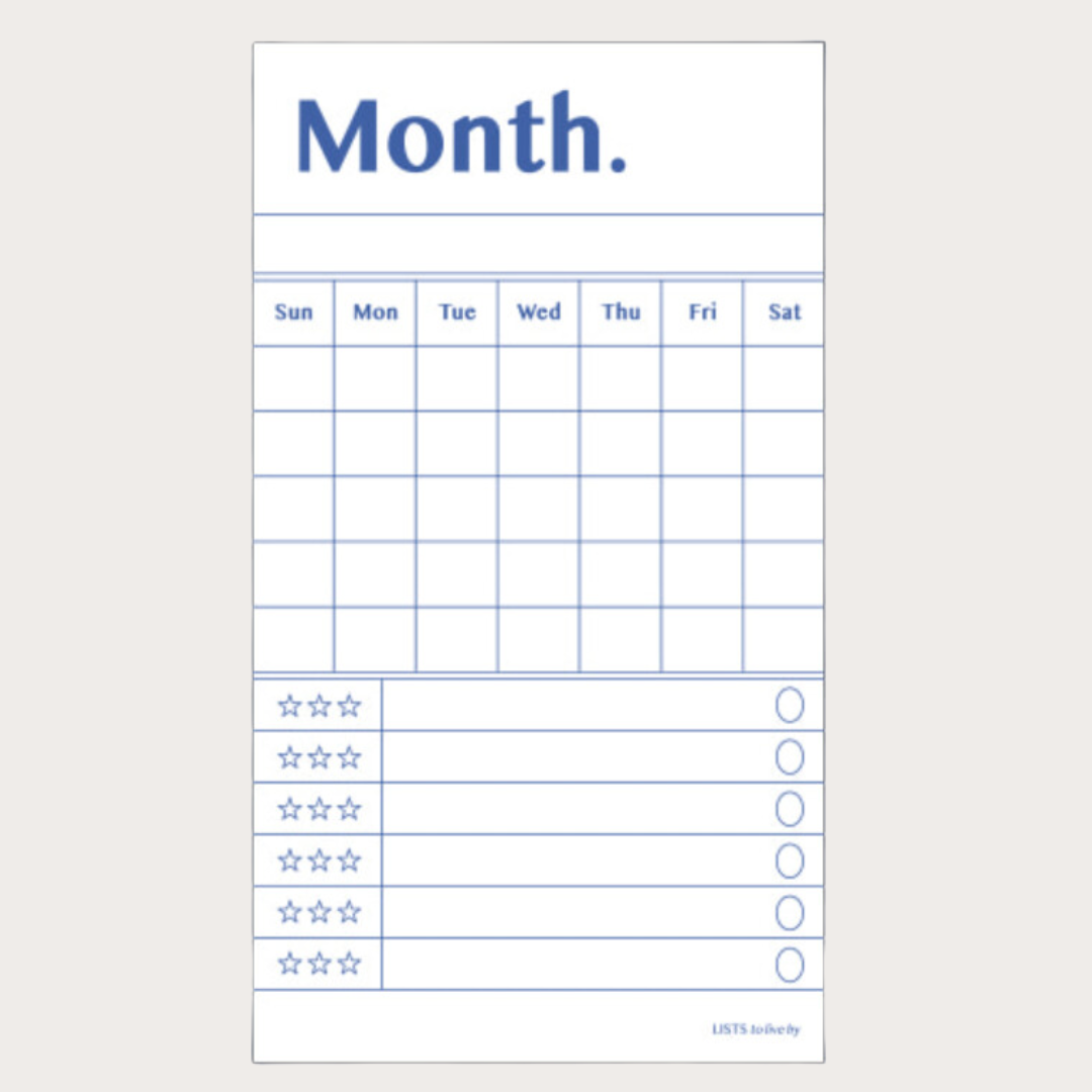 Paperian Lists To Live by Memo Pad [8 Styles]: Month